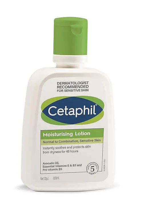 Cetaphil Moisturizing Lotion for Normal to Combination, Sensitive Skin| 100 ml| Moisturizer with Niacinamide, Panthenol