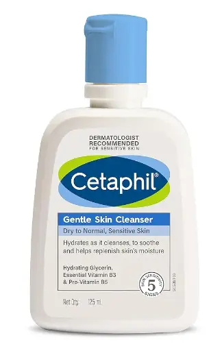 Cetaphil Face Wash Gentle Skin Cleanser for Dry to Normal, Sensitive Skin, 60 ml Hydrating Face Wash with Niacinamide, Vitamin B5