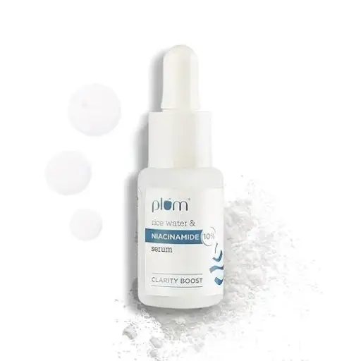 Plum 10% Niacinamide Face Serum For Clear, Bright Skin | Fades Blemishes & Dark Spots | With Rice Water | All Skin Types
