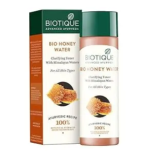 Biotique Honey Water Pore Tightening Brightening Toner , Suitable For All Skin Types | 120Ml