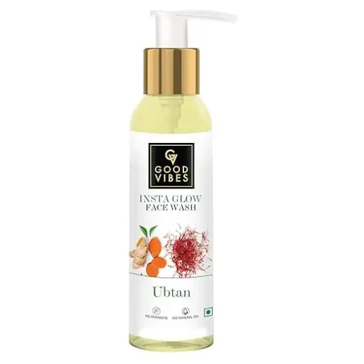 Good Vibes Ubtan Insta Glow Facewash, 100 ml | Brightening, Soothing, Moisturizing Face Cleanser For All Skin Types